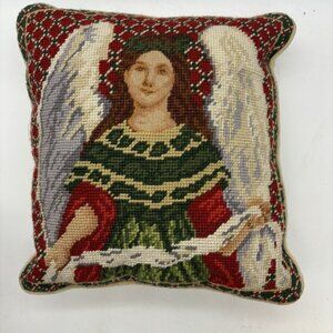 Gorgeous Christmas Angel Needle Point Throw Pillow